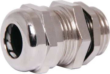 5-10mm EG11/PG11 IP68 Metal Cable Gland IP68 cable gland with a rubber clamping ring for a weatherproof cable seal. Quality nickel plated brass.
Standard gland suits cable diameter 5mm to 10mm. Mounting hole   18.5mm.