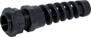 5-10mm Black IP68 PG11 Strain Relief Nylon Cable Gland Strain relief gland suits cable 5-10mm diameter. Mounting hole Ø 18.5-19mm
Multi-piece cable glands with rubber clamping ring for sealing cable apertures in weatherproof equipment or speaker enclosures.
Cable Size: 5-10
Chassis Hole: 18.5-19mm
Colour: Black