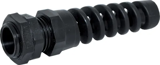 Strain relief gland suits cable 5-10mm diameter. Mounting hole &Oslash 18.5-19mm
Multi-piece cable glands with rubber clamping ring for sealing cable apertures in weatherproof equipment or speaker enclosures.

Cable Size: 5-10
Chassis Hole: 18.5-19mm
Colour: Black