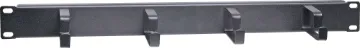1U Cable Hanger 19" Rack Panel Keeps your leads neat and tidy with this cable support panels. They will not only take the strain off the connections, but also give you a means to organise your cables so you can find the lead you want quickly.
