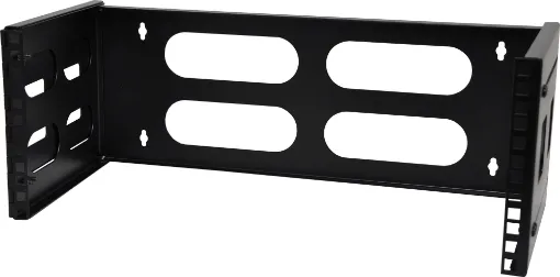 This unique design is supplied flat pack in a single piece and is assembled into a complete wall mount rack system after just tightening a few screws! Depth is adjustable (see dimensions below). Ideal for patch panels, security or comms equipment. Max weight rating: 12kg.  