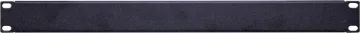 1U / 1RU Black Steel 19" Rack Blanking Panel Manufactured from 1mm steel and finished in a textured powder coat. The top and bottom edges of each panel have a return for added rigidity.
