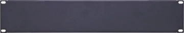 2U / 2RU Black Steel 19" Rack Blanking Panel Manufactured from 1mm steel and finished in a textured powder coat. The top and bottom edges of each panel have a return for added rigidity.