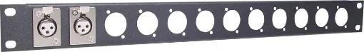 Pre-punched with either 12(1U) or 24(2U). Tough black powdercoated finish. H 5170 & H 5172 suit the following connectors: 

P 0804 XLR 3 Pin Female
P 0824 XLR 5 Pin Female
P 0904 Amphenol XLR 3 Pin Female
P 0924 Amphenol XLR 5 Pin Female

Note: Thi