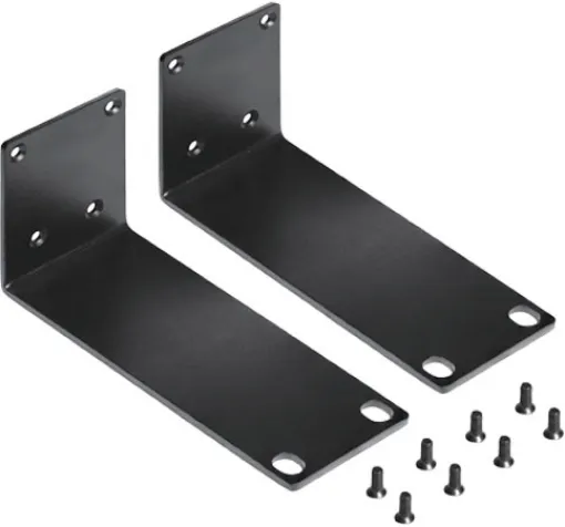 A pair of rack ears suitable for mounting a single Redback A42XX zone PA amplifier into a 1RU rack space.