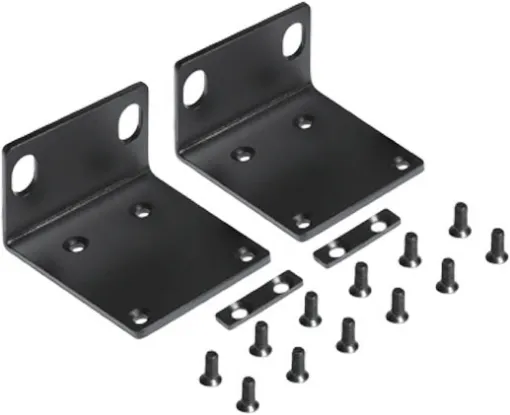 A pair of rack ears suitable for mounting two Redback A42XX zone PA amplifiers into a 1RU rack space.  Includes 2 rack ears and 8 mounting screws. 