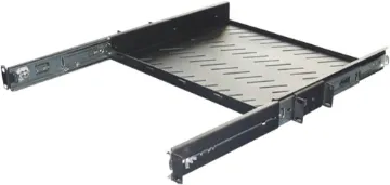 1U 350mm Deep Sliding 19" Rack Shelf Ideal for mounting computer keyboard or equipment which needs to be readily accessible. Tough black powdercoated finish. Supplied in flat pack format which assembles in minutes. Base size 415W x 350Dmm. Extends 340mm.