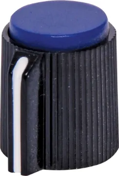 13mm Blue Cap 1/4" Shaft Grub Screw Plastic Knob 1/4" shaft with grubscrew.