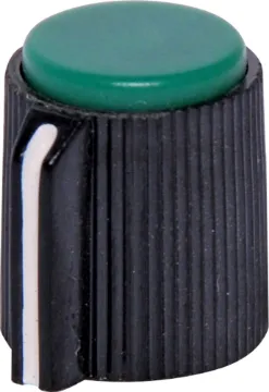 13mm Green Cap 1/4" Shaft Grub Screw Plastic Knob 1/4" shaft with grubscrew.
