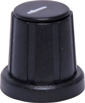 18mm Black Cap D Shaft Plastic Knob 'D' type to suit 1/4" shaft with flattened edge. Removable coloured caps for precise pointer alignment. Unsuitable for R 2154 series wirewound pots.
Black cap
Please Note: These do not fit the D Shaft Rotary Switch series S 3021 to S 3024