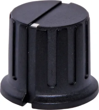 24mm Black 1/4" Shaft Grub Screw PVC Knob 1/4" shaft with grubscrew.