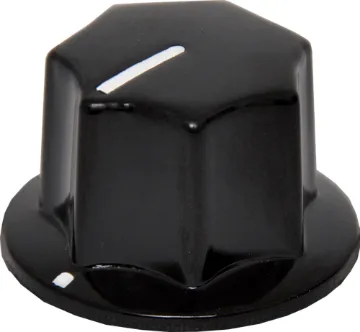 24mm Black 1/4" Shaft Grub Screw Knurled PVC Knob 1/4" shaft with grubscrew.