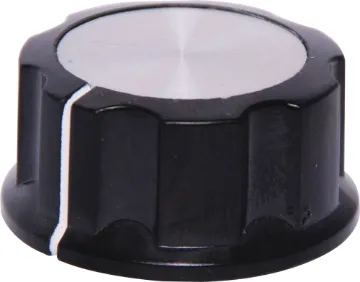 33mm Black Alum. Cap 1/4" Shaft Grub Screw PVC Knob 1/4" shaft with grubscrew..