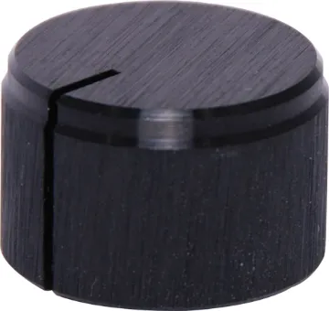 22mm Aluminium Black 1/4" Shaft Grub Screw Knob 1/4" shaft with grubscrew. Black Anodised