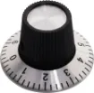 Simple, clean finish with 0-9 numbering. Suits 6.35mm (1/4") shaft with grub screw to secure. 