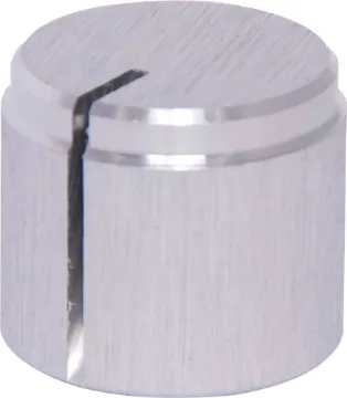 16mm Aluminium Silver 1/4" Shaft Grub Screw Knob 1/4" shaft with grubscrew. Natural Anodised