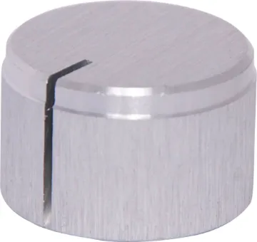 22mm Aluminium Silver 1/4" Shaft Grub Screw Knob 1/4" shaft with grubscrew. Natural Anodised