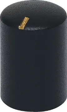 11 x 16mm Aluminium Black 18T Spline Knob Matt black finish with gold  indicator. 
Suits 18T Spline Shaft