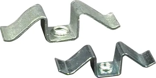 Clamps 2 transistor packages onto a heatsink.  Mounts via a 4mm bolt.  Two models available.