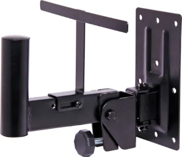 Mounting Bracket PA Speaker Top Hat Style Heavy duty wall mount bracket designed for 35mm diameter 'top hat' mounts as found in professional audio loudspeakers. Suitable for speakers up to 40kg in weight. The bracket can be angled 20 deg. vertically and 180 deg. Horizontally.