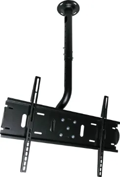 37-90" Flat Screen Ceiling Bracket 75kg Allows mounting of LCD screens from the ceiling, ideal for use in large areas such as waiting rooms & lobbies. Mounting height from ceiling can be varied from 102.4cm to 122.4cm. Cables can be run inside the bracket pole for a neat installation.