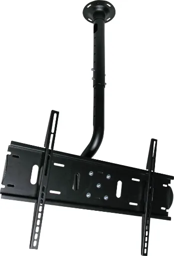 Allows mounting of LCD screens from the ceiling, ideal for use in large areas such as waiting rooms &amp lobbies. Mounting height from ceiling can be varied from 102.4cm to 122.4cm. Cables can be run inside the bracket pole for a neat installation.