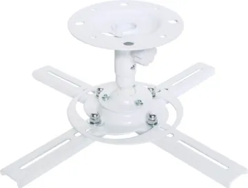 White Ceiling Bracket Projector Balljoint 10kg Designed to suit a majority of projector models on the market today. This all steel ball mount bracket allows up 30 deg of adjustment either vertically or horizontally which is more than enough for most installations!