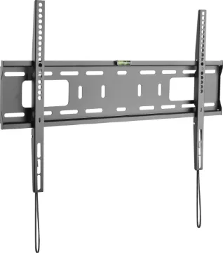 37-70" Flat Screen Fixed LCD Wall Bracket This fixed wall bracket suits flat TV screens between 37"-70". The bracket not only includes a spirit level but also a built in spring locking system for easy installation. Supports weights up to 50kg.