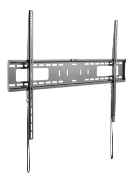 60-100" Flat Screen Fixed LCD Wall Bracket This fixed wall bracket suits flat TV screens between 60"-100". The bracket not only includes a spirit level but also a built in spring locking system for easy installation. Supports weights up to 75kg.