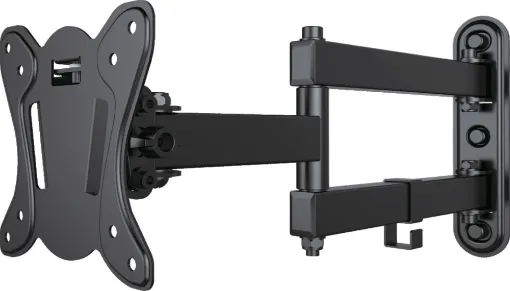 This swivel wall bracket suits flat TV screens between 13"-27". Supports weights up to 25kg. Suits VESA sizes 75x75 and 100x100.