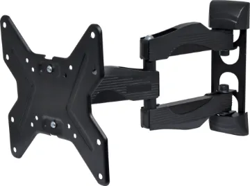 Articulated 26”- 42” Flat Screen Bracket A compact articulated wall bracket for television screens up to 42” in size and 25kg in weight. Max distance from wall 342mm, folds flat to 52mm from wall surface. Provides 180° of adjustment and 15° of tilt. Mounting hole centres at 50mm, 75mm and 200mm square.