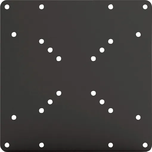 Steel powder coat adaptor plate with holes to suit standard VESA mount LCD screens and projectors 
- 50x50
- 75x75 
- 100x100
- 200x100
- 200x200