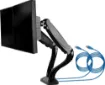 This stylish desk mount bracket simply clamps to your desk and supports screen sizes 13"-27" weighing up to 6kg. Includes 2 USB ports.