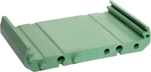 Base sections for DIN modules. Simply add section lengths together to obtain the required length of rail for your PCB.

72mm PCB width, overall width 77.5mm.