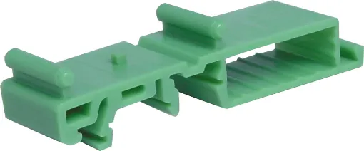 Mounting base section for DIN modules. This section is the mounting &quotfoot&quot for attaching a series of bases to the rail. Suits standard top hat, miniature top hat and asymmetric &quotG&quot types.