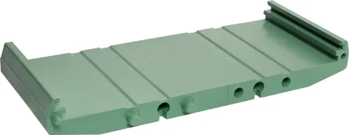 107.5mm wide DIN rail base sections for PCB mounting. 45mm length. 