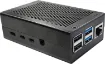 An enclosed Raspberry Pi 4 case. Internal fan, vented lid and base ensures excellent cooling for your Pi. Provides access to all ports, except GPIO pins.  
