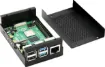 An enclosed Raspberry Pi 4 case. Internal fan, vented lid and base ensures excellent cooling for your Pi. Provides access to all ports, except GPIO pins.  