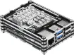 This compact multi-layer acrylic case suits the Raspberry Pi 5 and provides access to all ports on the board.  Includes cooling fan module with heatsink.