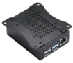 An all metal Raspberry Pi 5 case with internal cooling fan and heatsinks. 