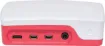 A compact, snap together red and white case to suit the Raspberry Pi 4 Model B development board. Designed with all connection recesses and venting. 