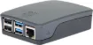 A compact, snap together black and grey case to suit the Raspberry Pi 4 Model B development board. Designed with all connection recesses and venting. 