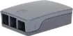 A compact, snap together black and grey case to suit the Raspberry Pi 4 Model B development board. Designed with all connection recesses and venting. 