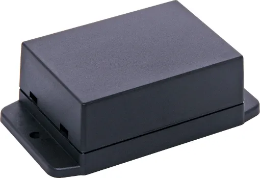 A wide selection of flanged boxes with snap fit lids which allow access to internal circuitry without unscrewing the flange screws. Great for small circuits, control boxes, relays and industrial controls.  Base fitted with four PCB posts, lid has four cable entry mouldings which may be knocked out. All dimensions ±0.5mm & exclude flanges