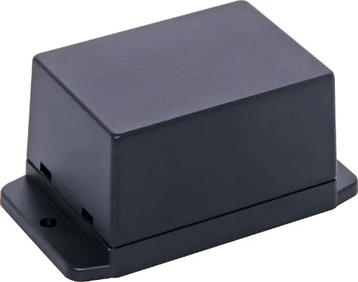 A wide selection of flanged boxes with snap fit lids which allow access to internal circuitry without unscrewing the flange screws. Great for small circuits, control boxes, relays and industrial controls.  Base fitted with four PCB posts, lid has four cable entry mouldings which may be knocked out. All dimensions ±0.5mm & exclude flanges