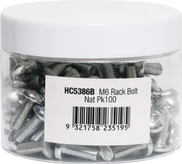 M6 Silver Pan Phillips Rack Bolt Jar 100pcs M6 x 16mm zinc plated. Phillips head. Ideal for use with 19" racking systems.  Pack Qty: 100 (supplied in a handy jar).