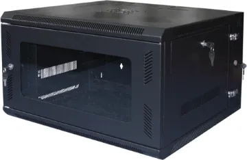 9U 600mm Deep Hinged Wall Mount Server Rack A 9RU hinged data cabinet which allows easy rear panel connection access. Each package includes a rack frame, tempered glass front door, two side panels, top and bottom panel. Sides, rear, front and hinge are lockable.