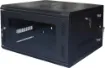 A 18RU hinged data cabinet which allows easy rear panel connection access. Each package includes a rack frame, tempered glass front door, two side panels, top and bottom panel. Sides, rear, front and hinge are lockable.
