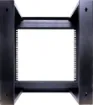 An open frame hinged wall mount 9RU 19” rack system designed for wall mounting equipment up to 420mm deep. Ideal for combinations of patch panels, security and audio equipment.