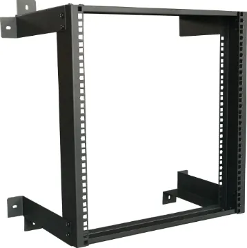 12U 19" Open Rack Frame Wall Mount An open frame 12RU 19 inch rack system designed for wall mounting equipment up to 300mm deep. Ideal for combinations of patch panels, security and audio equipment. The flat mounting plates can be attached to the wall surface using standard fasteners.